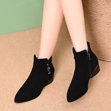 SH443 - Luxe Low-heeled Ankle Boots